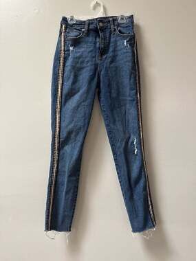 Wild Fable High Rise Skinny Jeans Striped Sides Distressed Women's Size 4/27R